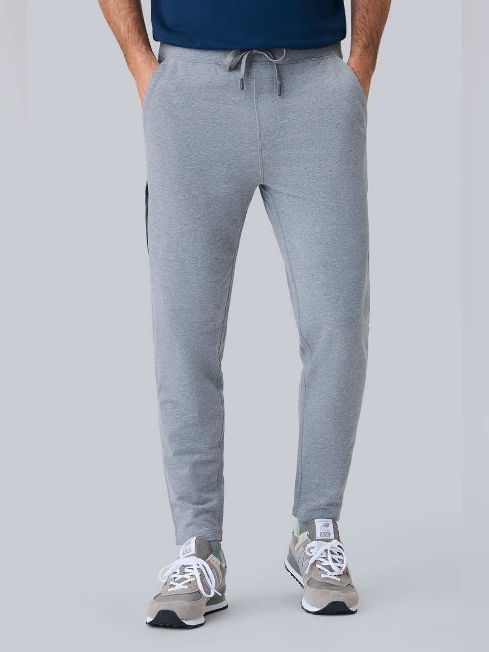 Mack Weldon ACE Sweatpant Mens Medium Gray Tapered Fit Cotton Zip Pockets Jogger